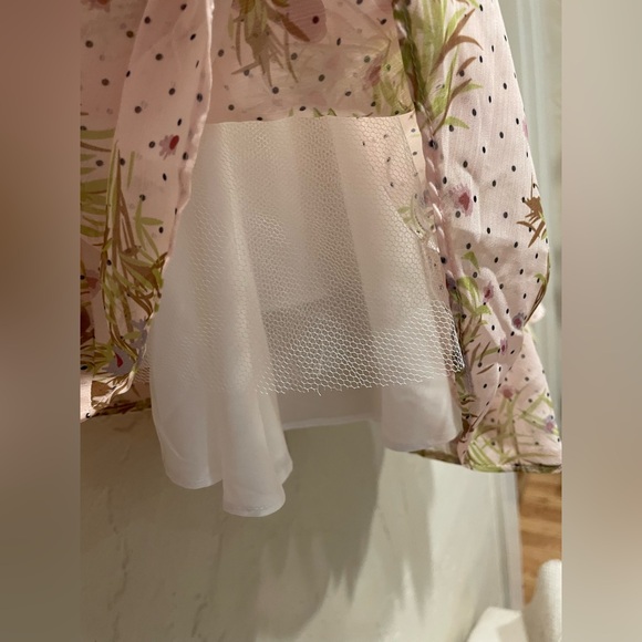 J. ING Girls Teen Pink Floral Black Puff Sleeve Dress *NWT - Picture 9 of 11